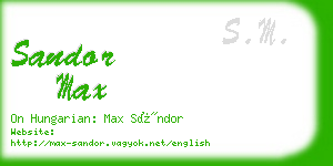 sandor max business card